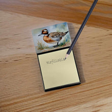 Load image into Gallery viewer, Northern Pintail Sticky Note Holder- Refiilable Desk Accessory Note Pad