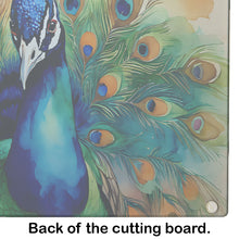 Load image into Gallery viewer, Peacock Glass Cutting Boards – Durable, Decorative Kitchen Art