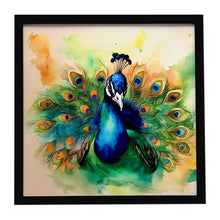 Load image into Gallery viewer, Peacock Framed Metal Print