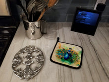 Load image into Gallery viewer, Peacock Pot Holders - Set of 2 Decorative Kitchen Helpers | Made in the USA