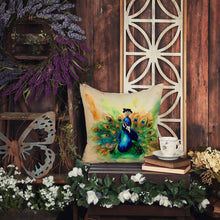 Load image into Gallery viewer, Peacock Throw Pillow - 14x14 Decorative Pillow – Art for Your Home &amp; Patio