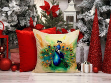 Load image into Gallery viewer, Peacock Throw Pillow - 14x14 Decorative Pillow – Art for Your Home &amp; Patio