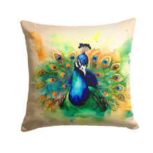 Load image into Gallery viewer, Peacock Throw Pillow - 14x14 Decorative Pillow – Art for Your Home &amp; Patio