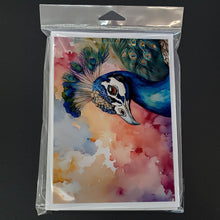 Load image into Gallery viewer, Peacock Greeting Cards - Blank Note Cards – 8-Pack of Artist-Designed Cards with Envelopes