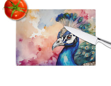 Load image into Gallery viewer, Peacock Glass Cutting Boards – Durable, Decorative Kitchen Art