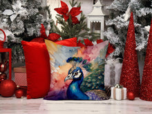 Load image into Gallery viewer, Peacock Throw Pillow - 14x14 Decorative Pillow – Art for Your Home &amp; Patio