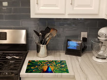 Load image into Gallery viewer, Peacock Glass Cutting Boards – Durable, Decorative Kitchen Art