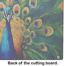 Load image into Gallery viewer, Peacock Glass Cutting Boards – Durable, Decorative Kitchen Art