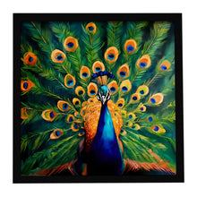 Load image into Gallery viewer, Peacock Framed Metal Print