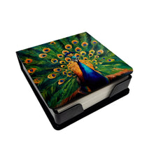 Load image into Gallery viewer, Peacock PU Leather Note Paper Holder