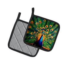 Load image into Gallery viewer, Peacock Pot Holders - Set of 2 Decorative Kitchen Helpers | Made in the USA