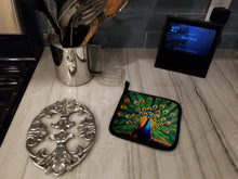 Load image into Gallery viewer, Peacock Pot Holders - Set of 2 Decorative Kitchen Helpers | Made in the USA