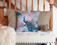 Load image into Gallery viewer, Peacock Throw Pillow - 14x14 Decorative Pillow – Art for Your Home &amp; Patio
