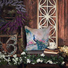 Load image into Gallery viewer, Peacock Throw Pillow - 14x14 Decorative Pillow – Art for Your Home &amp; Patio