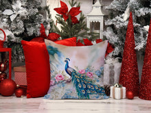 Load image into Gallery viewer, Peacock Throw Pillow - 14x14 Decorative Pillow – Art for Your Home &amp; Patio