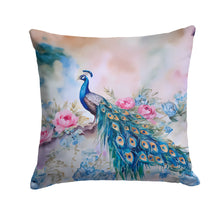 Load image into Gallery viewer, Peacock Throw Pillow - 14x14 Decorative Pillow – Art for Your Home &amp; Patio