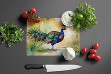 Load image into Gallery viewer, Peacock Glass Cutting Boards – Durable, Decorative Kitchen Art