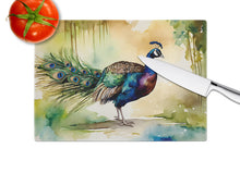 Load image into Gallery viewer, Peacock Glass Cutting Boards – Durable, Decorative Kitchen Art