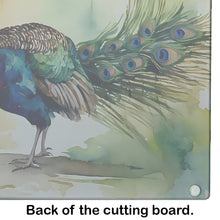 Load image into Gallery viewer, Peacock Glass Cutting Boards – Durable, Decorative Kitchen Art