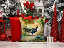 Load image into Gallery viewer, Peacock Throw Pillow - 14x14 Decorative Pillow – Art for Your Home &amp; Patio
