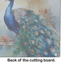 Load image into Gallery viewer, Peacock Glass Cutting Boards – Durable, Decorative Kitchen Art