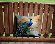 Load image into Gallery viewer, Peacock Throw Pillow - 14x14 Decorative Pillow – Art for Your Home &amp; Patio