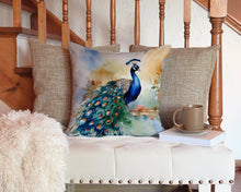 Load image into Gallery viewer, Peacock Throw Pillow - 14x14 Decorative Pillow – Art for Your Home &amp; Patio