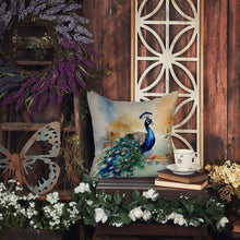 Load image into Gallery viewer, Peacock Throw Pillow - 14x14 Decorative Pillow – Art for Your Home &amp; Patio