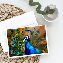 Load image into Gallery viewer, Peacock Greeting Cards - Blank Note Cards – 8-Pack of Artist-Designed Cards with Envelopes