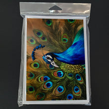 Load image into Gallery viewer, Peacock Greeting Cards - Blank Note Cards – 8-Pack of Artist-Designed Cards with Envelopes