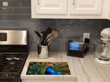 Load image into Gallery viewer, Peacock Glass Cutting Boards – Durable, Decorative Kitchen Art