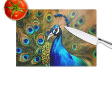 Load image into Gallery viewer, Peacock Glass Cutting Boards – Durable, Decorative Kitchen Art