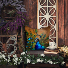 Load image into Gallery viewer, Peacock Throw Pillow