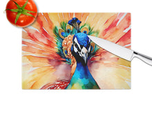 Load image into Gallery viewer, Peacock Glass Cutting Boards – Durable, Decorative Kitchen Art