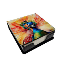 Load image into Gallery viewer, Peacock PU Leather Note Paper Holder