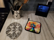 Load image into Gallery viewer, Peacock Pot Holders - Set of 2 Decorative Kitchen Helpers | Made in the USA
