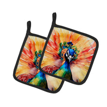 Load image into Gallery viewer, Peacock Pot Holders - Set of 2 Decorative Kitchen Helpers | Made in the USA
