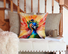 Load image into Gallery viewer, Peacock Throw Pillow - 14x14 Decorative Pillow – Art for Your Home &amp; Patio