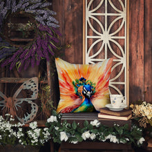 Load image into Gallery viewer, Peacock Throw Pillow - 14x14 Decorative Pillow – Art for Your Home &amp; Patio