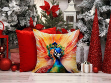 Load image into Gallery viewer, Peacock Throw Pillow - 14x14 Decorative Pillow – Art for Your Home &amp; Patio