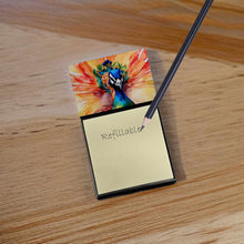 Load image into Gallery viewer, Peacock Sticky Note Holder- Refiilable Desk Accessory Note Pad