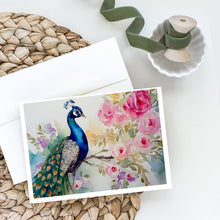 Load image into Gallery viewer, Peacock Greeting Cards - Blank Note Cards – 8-Pack of Artist-Designed Cards with Envelopes