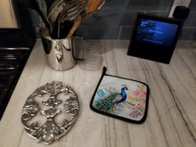Load image into Gallery viewer, Peacock Pot Holders - Set of 2 Decorative Kitchen Helpers | Made in the USA