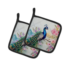 Load image into Gallery viewer, Peacock Pot Holders - Set of 2 Decorative Kitchen Helpers | Made in the USA