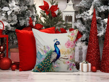 Load image into Gallery viewer, Peacock Throw Pillow - 14x14 Decorative Pillow – Art for Your Home &amp; Patio