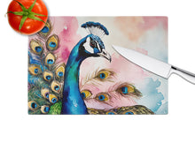 Load image into Gallery viewer, Peacock Glass Cutting Boards – Durable, Decorative Kitchen Art