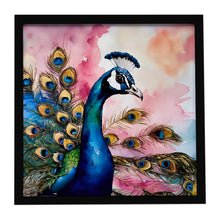 Load image into Gallery viewer, Peacock Framed Metal Print
