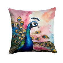 Load image into Gallery viewer, Peacock Throw Pillow - 14x14 Decorative Pillow – Art for Your Home &amp; Patio