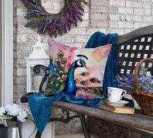 Load image into Gallery viewer, Peacock Throw Pillow