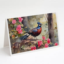Load image into Gallery viewer, Pheasant Greeting Cards - Blank Note Cards – 8-Pack of Artist-Designed Cards with Envelopes